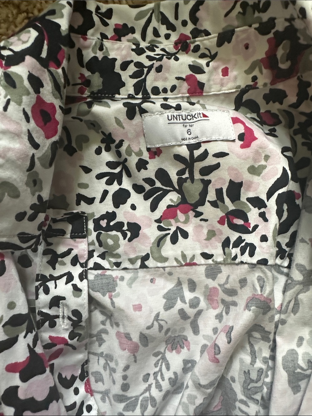 Untuckit | For Her Simone Floral Button Wrap Tie Shirt Dress | 6 - Picture 4 of 5